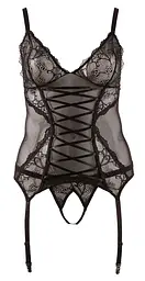 Корсет з підв'язками для панчох Cottelli Collection Lingerie XXL чорний - мініатюра 3