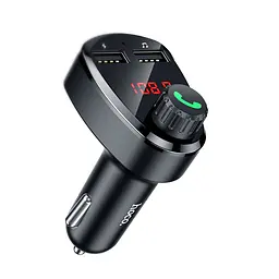 Автомобільний зарядний пристрій Hoco DE24 2 USB з FM-модулятором чорний - мініатюра 3