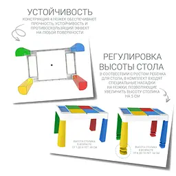 Дитячий функціональний столик і стільчик Poppet 5в1, блакитний (PP-002B) - мініатюра 7