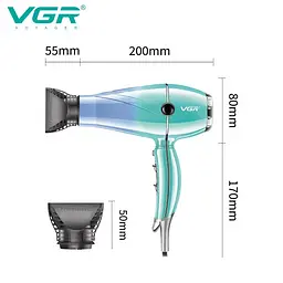 Потужний професійний фен VGR-452 2400W + 2 насадки - мініатюра 10