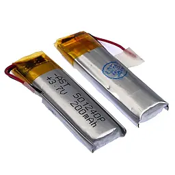 Акумулятор 501240P універсальний з контролером, 5 х 12 х 44 мм (200 mAh)/ для кейсів навушників, bluetooth гарнітур, MP3 плеєрів - мініатюра 2