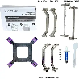 Кулер до процесора Zezzio ZH-C400 V2 ARGB/SRGB Ultra Fan - мініатюра 5