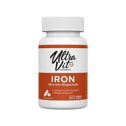 Вітаміни та мінерали UltraVit Iron 18 mg, 60 вегакапсул VPLab vit0004529