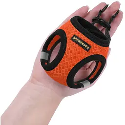 Шлея для собак Bronzedog Mesh Vest, розмір 4XS, 20х24 см, помаранчева - мініатюра 3
