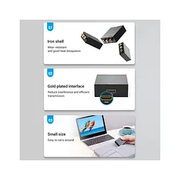 Конвертор HDMI to RCA Metal Type black Vention (AEEB0) - мініатюра 9