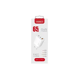 Зарядний пристрій Intaleo 65 Вт GaN 2xUSB-C PD + USB-A QC 3.0 білий (1283126559525) - мініатюра 7