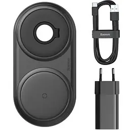 Бездротовий зарядний пристрій Baseus Planet 2 in 1 WXPL-B01 Black