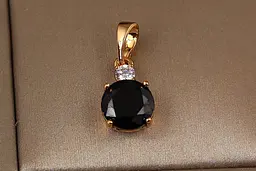 Кулон Xuping Jewelry Капітошка з чорним каменем 7 мм золотистий