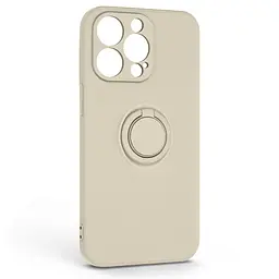 Силиконовый чехол для Apple iPhone 13 Pro, Icon Ring, слоновая кость, панель-накладка, с кольцом-подставкой на 360°, противоударный, возможность использования магнитных держателей, ArmorStandart (ARM68670)