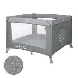 Дитячий манеж із сітчастими стінками від народження Sunny Playground Cool Grey Star Lorelli Сірий