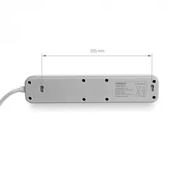 Мережевий подовжувач Videx Oncord з/з 3 п 3 м (3x1.5 мм) 2.4А 2USB+USB-C з кнопкою білий (VF-PD33G2U1C-W) - мініатюра 9