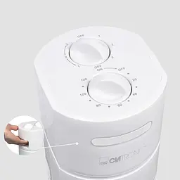 Колонний підлоговий вентилятор Clatronic TVL 3370 White, безшумний, кімнатний, із таймером та автоповоротом, білий - мініатюра 3