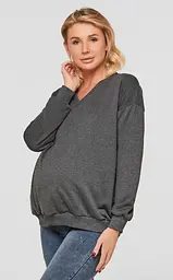 Світшот трикотажний для вагітних і мам-годувальниць oversize Liverpool розмір L-XL Lullababe Темно-сірий - мініатюра 2