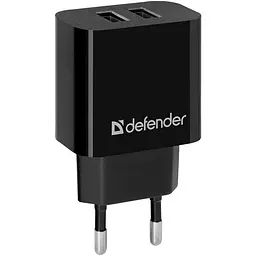Зарядний пристрій 2xUSB 12W 2.1A UPC-21 +кабель microUSB, чорний Defender (83581) - мініатюра 8