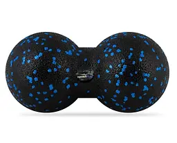 Масажний м'яч подвійний PowerPlay PP-4352 Epp foam peanut ball (d8*16 см) Чорно/Синій (PP_4352_Blue_8*16)