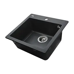 Гранітна мийка Globus Lux Aosta графiт 490x455мм-А0001 000023568, Графит - мініатюра 4