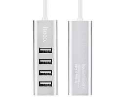 USB-Хаб Hoco HB1 4USB Line machine Silver (6957531038146) - миниатюра 2