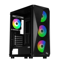 Корпус 2E Gaming Aruba (G3313B) Black без БЖ Mid Tower для ATX / Micro ATX / Mini ITX 1xUSB 3.0 / 2xUSB 2.0 макс. CPU - 165 мм / VGA - 330 мм 5x120 ARGB бічна панель із загартованого скла (2E-G3313B)
