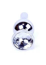 Анальна пробка - Jewellery Silver Long Plug Clear - мініатюра 4