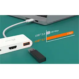 Багатопортовий мультиадаптер J5create JCA379EW-N, USB Type-C 3-в-1 білий - мініатюра 10