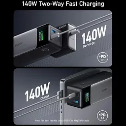Універсальна мобільна батарея Anker PowerCore 737 GaNPrime 24000 mAh 140W Black (A1289011) - мініатюра 2