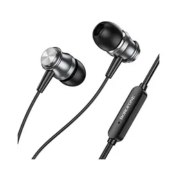 Навушники Borofone BM75 Platinum металеві універсальні earphones with microphone 1.2m (сірий) - мініатюра 3