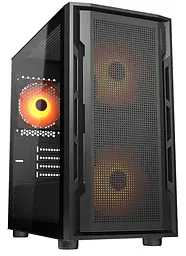 Корпус Cougar Uniface Mini RGB Black без БЖ Mini Tower для Micro ATX / Mini ITX 2xUSB 3.0 / 1xUSB 2.0 макс. CPU - 160 мм / VGA - 340 мм 2x140 мм ARGB + 1x120 мм ARGB бічна панель із загартованого скла вбудований ARGB Hub