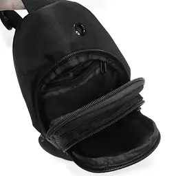 Сумка LANPAD чоловіча через плече 16х27х9 см Чорний (LAN35001 black) - мініатюра 5