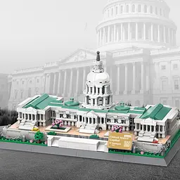 Конструктор архітектура Wange Капітолій Вашингтон США United States Capitol модель 3D для дітей та дорослих 1074 деталей - мініатюра 6