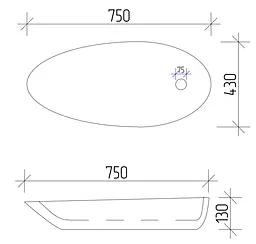 Умивальник VBI Trento 75 white накладний VBI-011903, Білий - мініатюра 6