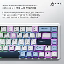 Клавіатура магнітна дротова Ajazz AK680 MAX Magnetic Switch RGB USB White (AK680-M-BWD-AW) - мініатюра 4