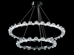 Люстра стельова LED Splendid Ray L115/600+400/2, хром/білий, 2 лампи, регульована висота, сучасний стиль для дому - мініатюра 2