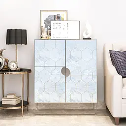 Самоклеюча плівка Sticker Wall SW-00001214 Малахітовий мармур золоті стільники 0,45х10м - мініатюра 5