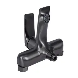 Змішувач для ванни Qtap Vlasta New (з душовим гарнітуром) QTVLA259GMB45643 Gunmetal Black PVD Шліфований чорний хром - мініатюра 6