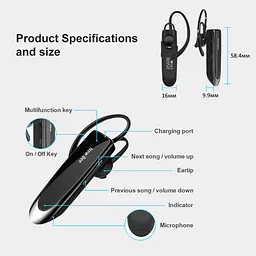 Bluetooth гарнитура New Bee LC-B41 Чорна - мініатюра 4