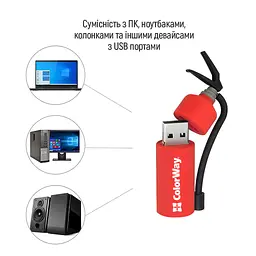 USB флеш накопичувач ColorWay Fire 32 GB USB 3.0 Red (CW-USBFE32) - мініатюра 8