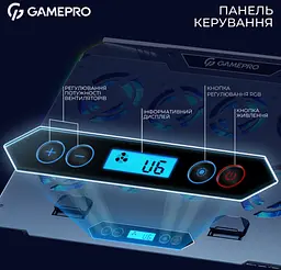 Охолоджувальна підставка для ноутбука до 17,3 дюймів GamePro GPCP-1040 RGB 2xUSB 8xfans - мініатюра 7