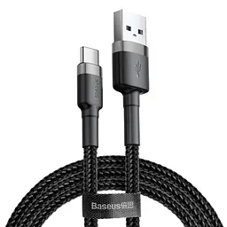 Дата кабель Baseus Cafule USB to Type-C Cable 3A (0.5m) (CATKLF-A) Сірий / Чорний