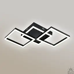 Смарт люстра керована світлодіодна SQUARE 3S 90 Вт 887x420x135 мм Чорна ESLLSE - мініатюра 4