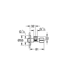 Кутовий вентиль 1/2" Grohe 1023422430, Чорний матовий - мініатюра 3