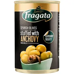 Оливки Fragata зеленые фаршированные анчоусом 300 г (8410134009527)