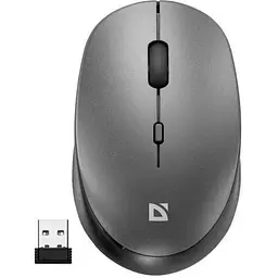 Миша бездротова Defender Auris MB-027 Grey USB оптична сенсор PixArt 3065 800-1600 dpi 3 кнопки 1xAA (52029)