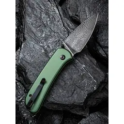 Ніж складаний кишеньковий Civivi Qubit, (7.6 см) Damascus / Aluminum темно-зелений - мініатюра 11