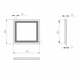 Дзеркало Sanwerk Лава "Квадра" 70x65 ZL0000160 - мініатюра 4