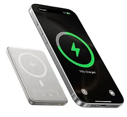 Павербанк Baseus PicoGo Ultra-Slim Qi2 Silver 10 000 mAh / 27 Вт (E0027203) - мініатюра 3
