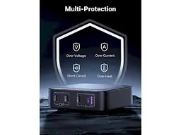 Мережевий зарядний пристрій UGREEN CD328 GaN 100 W 1xUSB-A 3-USB-C PD3.0 QC4.0 Wall Charger Gray (90928) - мініатюра 3