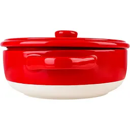 Форма для запікання МВМ My Home кругла з кришкою M 22.5х18х7.5 см (KP-45 M WHITE/RED) - мініатюра 7