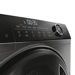 Прально-сушильна машина Haier фронтальна 8(5) кг 1400 A 46 см дисплей пара інвертор люк чорний прямий привід cріблястий - мініатюра 6