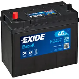 Акумулятор автомобільний EXIDE EXCELL 45Ah ASIA (+/-) ТК (330EN) (EB457) - мініатюра 2
