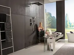 Верхній душ Hansgrohe Rainmaker Select 466х300 3jet Black/Chrome 24007600, Чорний - мініатюра 4